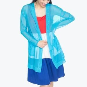 Lug Skeeter Sheer Illusion Cardigan Small Sky Blue